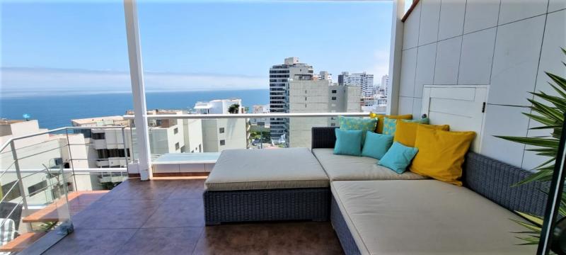Pent-house Dúplex en Alquiler Amoblado de Lujo Vista Lateral al Mar $2,400 A.O. 260 mt.