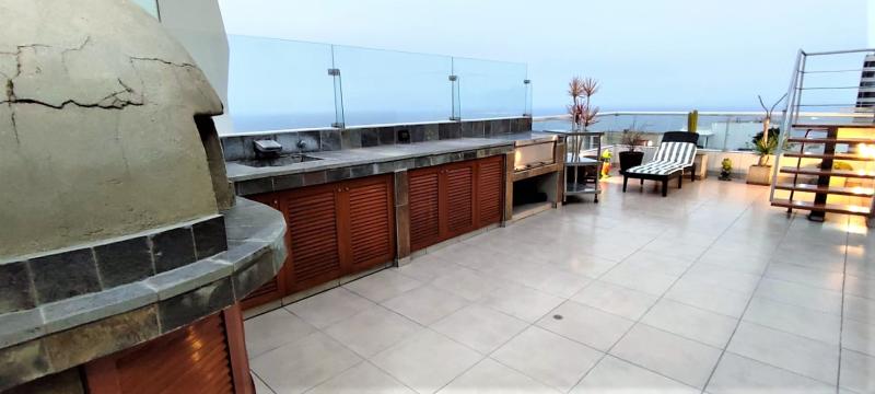 Pent-house Dúplex en Alquiler Amoblado de Lujo Vista Lateral al Mar $2,400 A.O. 260 mt.